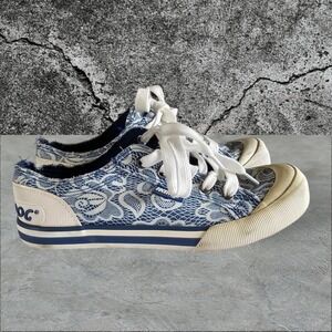 Rocket Dog Womens Jazzin Plaza Lace Up Sneakers Cotton Blue Size 7